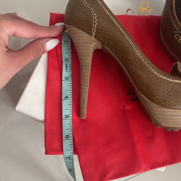 NIB Sergio Zelcer Whisky Olive Distressed Wooden Heel with Rubber Bottom SZ 8 - Picture 5 of 8